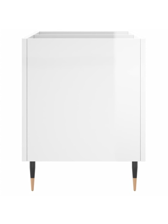 Skříňka na LP desky lesklá bílá 74,5x38x48 cm kompozitní dřevo