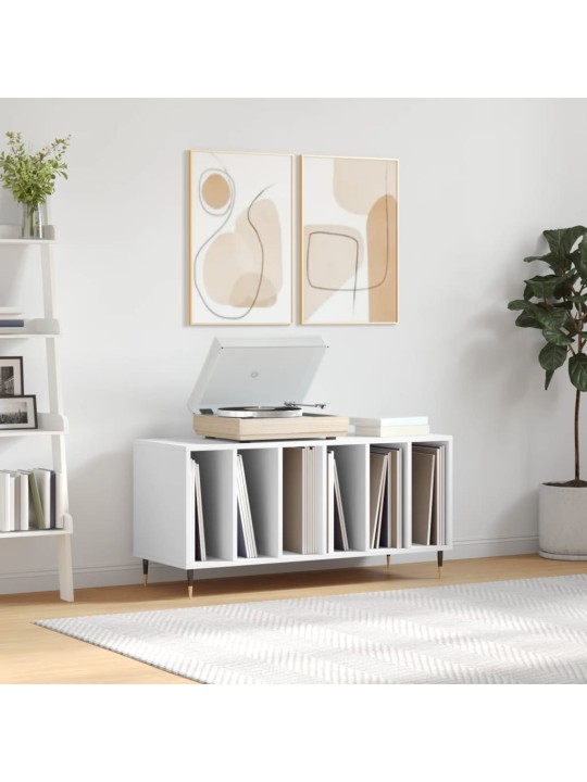 Skříňka na LP desky bílá 100 x 38 x 48 cm kompozitní dřevo