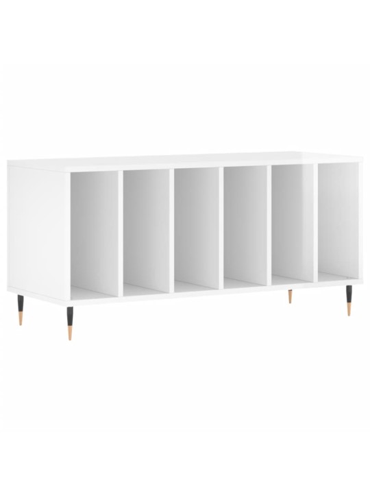 Skříňka na LP desky lesklá bílá 100x38x48 cm kompozitní dřevo