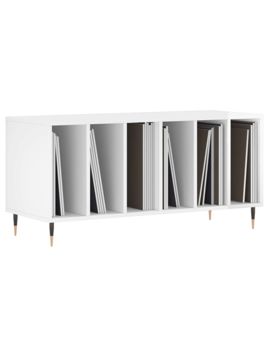 Skříňka na LP desky lesklá bílá 100x38x48 cm kompozitní dřevo