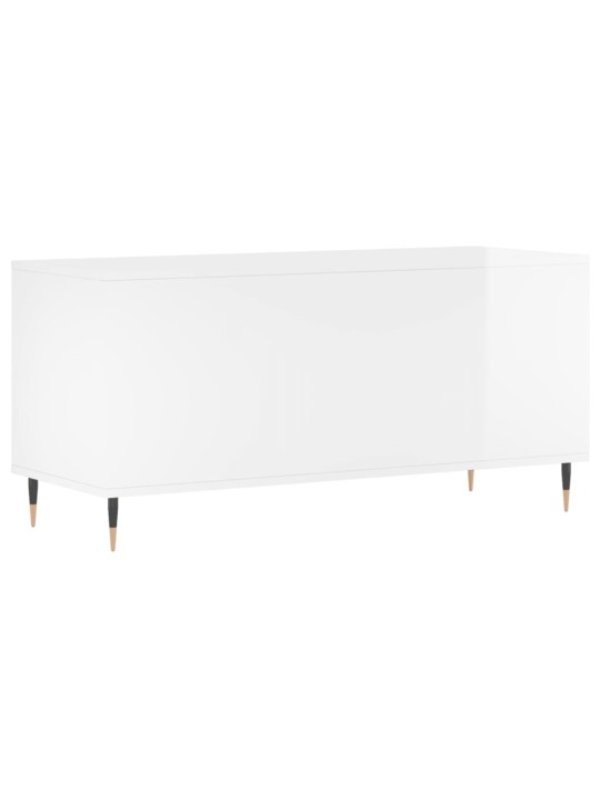 Skříňka na LP desky lesklá bílá 100x38x48 cm kompozitní dřevo