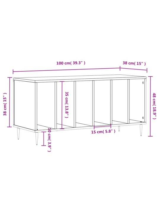 Skříňka na LP desky dub sonoma 100x38x48 cm kompozitní dřevo