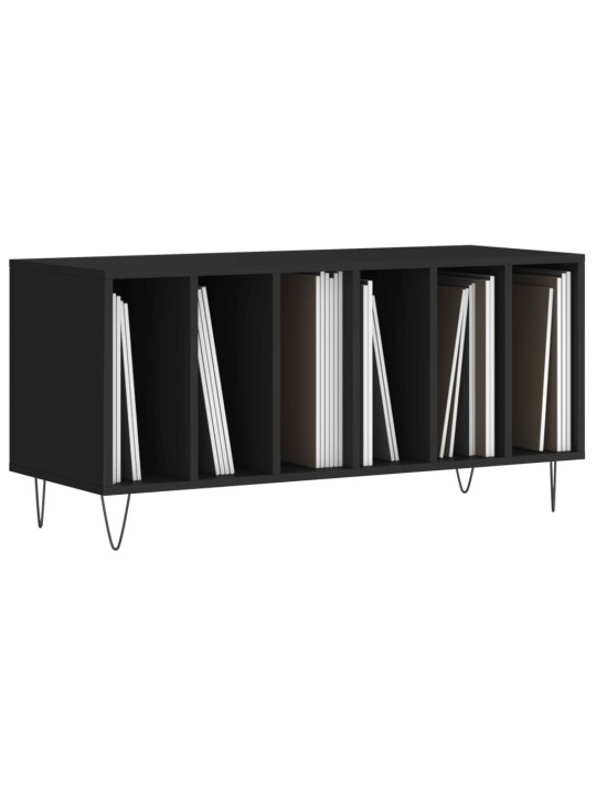 Skříňka na LP desky černá 100 x 38 x 48 cm kompozitní dřevo