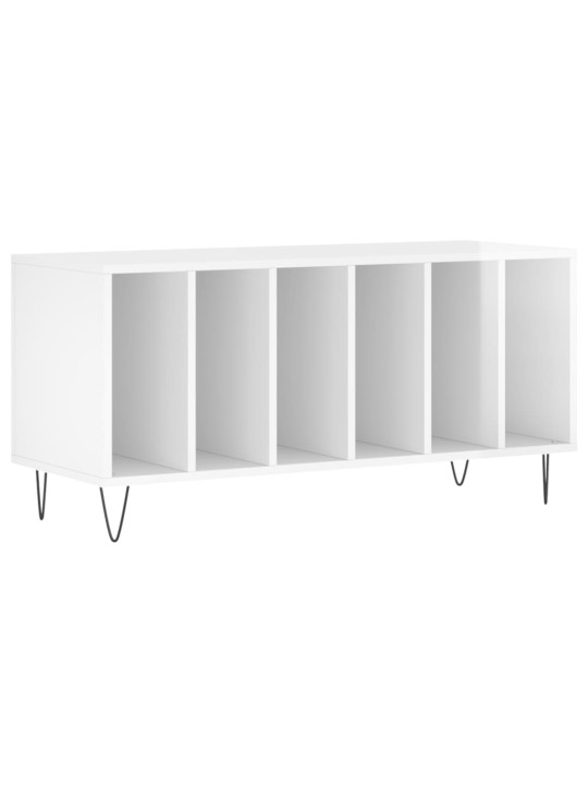 Skříňka na LP desky lesklá bílá 100x38x48 cm kompozitní dřevo