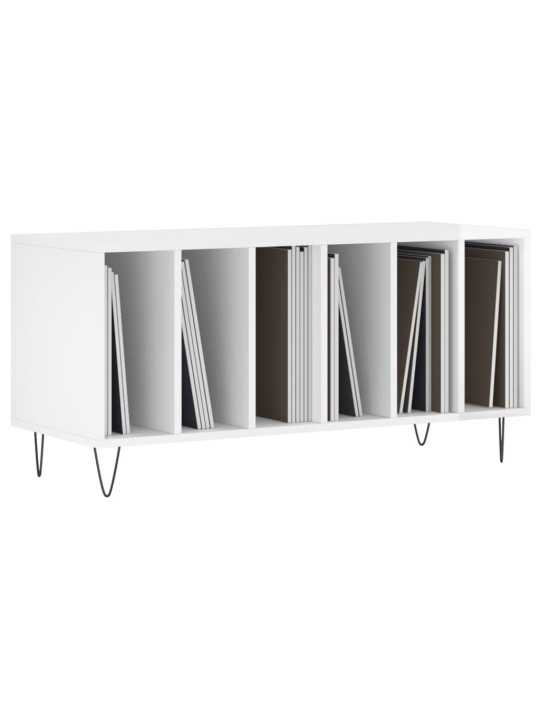 Skříňka na LP desky lesklá bílá 100x38x48 cm kompozitní dřevo