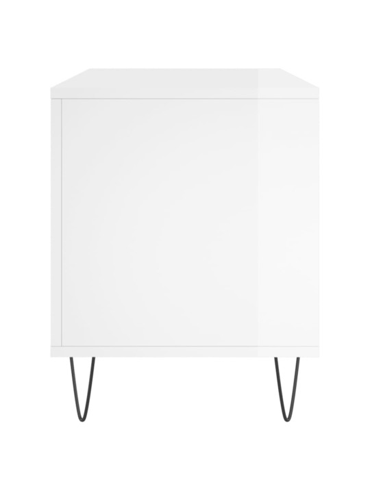 Skříňka na LP desky lesklá bílá 100x38x48 cm kompozitní dřevo