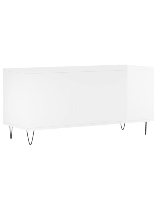 Skříňka na LP desky lesklá bílá 100x38x48 cm kompozitní dřevo