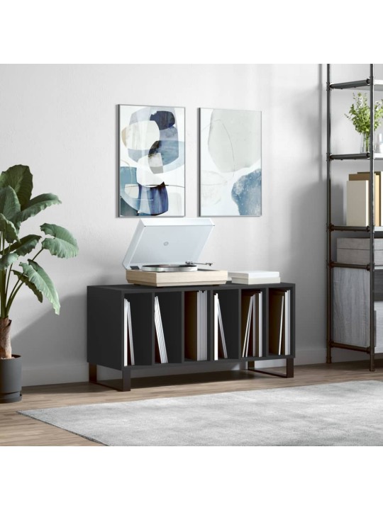 Skříňka na LP desky černá 100 x 38 x 48 cm kompozitní dřevo