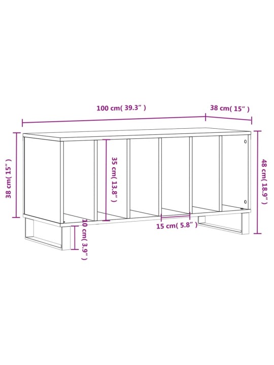 Skříňka na LP desky dub sonoma 100x38x48 cm kompozitní dřevo