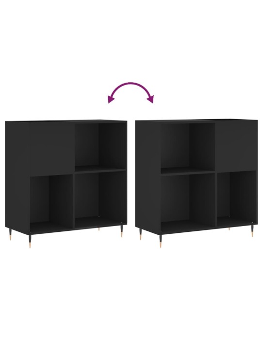 Skříňka na LP desky černá 84,5 x 38 x 89 cm kompozitní dřevo