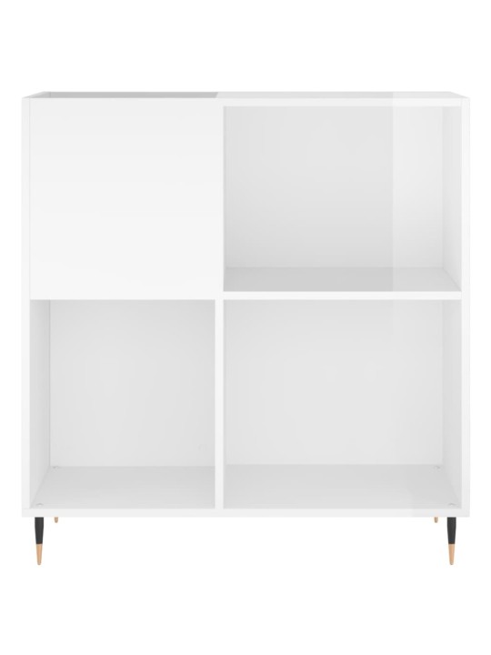 Skříňka na LP desky lesklá bílá 84,5x38x89 cm kompozitní dřevo