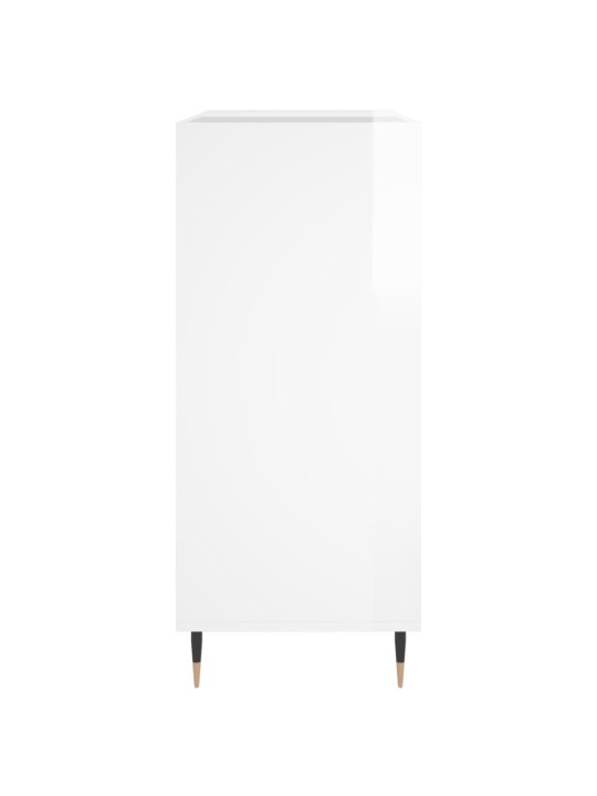 Skříňka na LP desky lesklá bílá 84,5x38x89 cm kompozitní dřevo