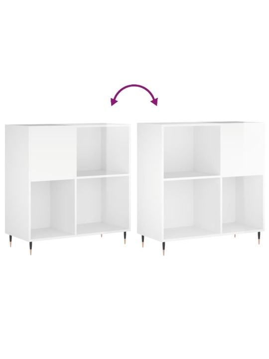 Skříňka na LP desky lesklá bílá 84,5x38x89 cm kompozitní dřevo
