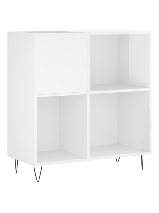 Skříňka na LP desky lesklá bílá 84,5x38x89 cm kompozitní dřevo