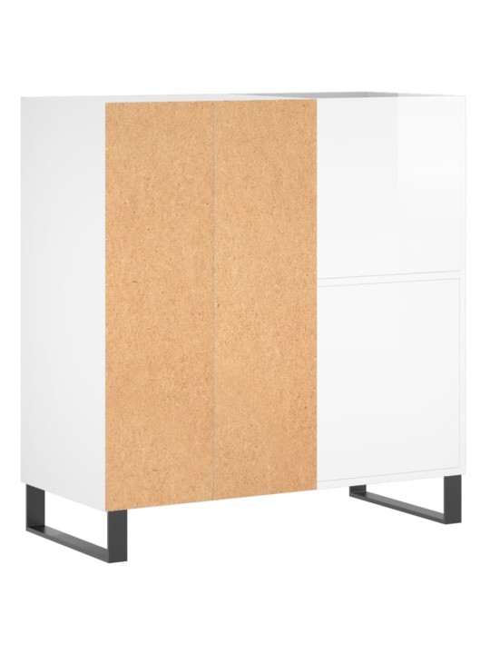 Skříňka na LP desky lesklá bílá 84,5x38x89 cm kompozitní dřevo