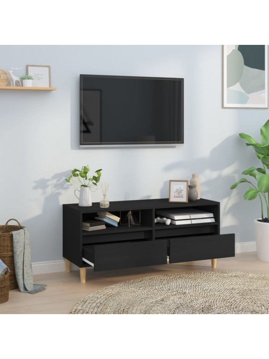 TV skříňka černá 100 x 34,5 x 44,5 cm kompozitní dřevo
