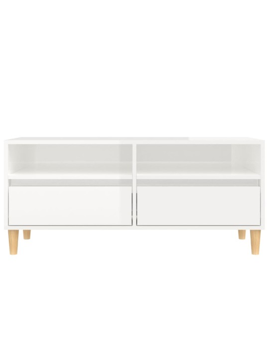 TV skříňka bílá vysoký lesk 100x34,5x44,5 cm kompozitní dřevo
