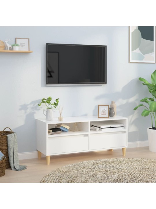 TV skříňka bílá vysoký lesk 100x34,5x44,5 cm kompozitní dřevo