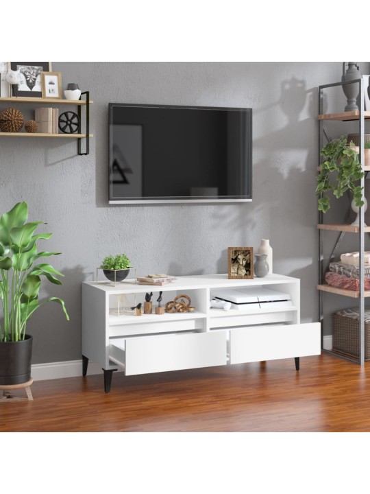TV skříňka bílá 100 x 34,5 x 44,5 cm kompozitní dřevo