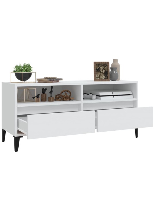 TV skříňka bílá 100 x 34,5 x 44,5 cm kompozitní dřevo