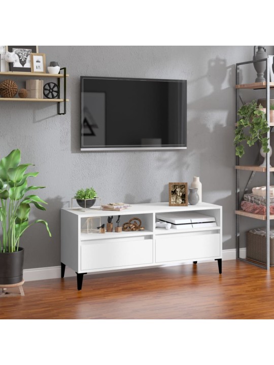 TV skříňka bílá 100 x 34,5 x 44,5 cm kompozitní dřevo