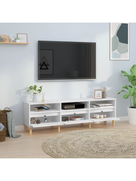 TV skříňka bílá 150 x 30 x 44,5 cm kompozitní dřevo