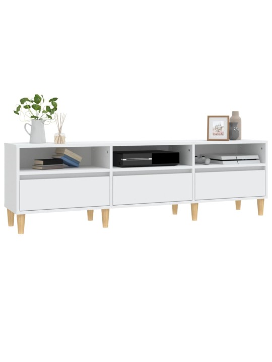 TV skříňka bílá 150 x 30 x 44,5 cm kompozitní dřevo