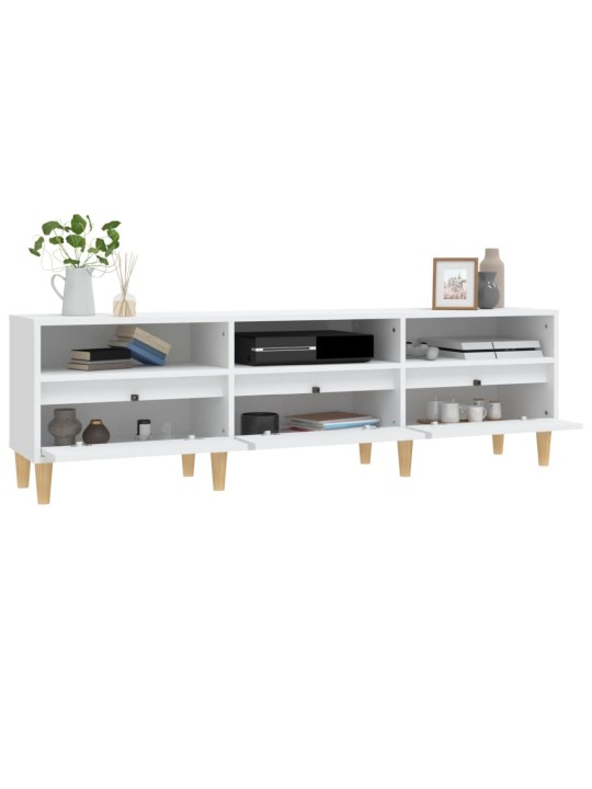 TV skříňka bílá 150 x 30 x 44,5 cm kompozitní dřevo