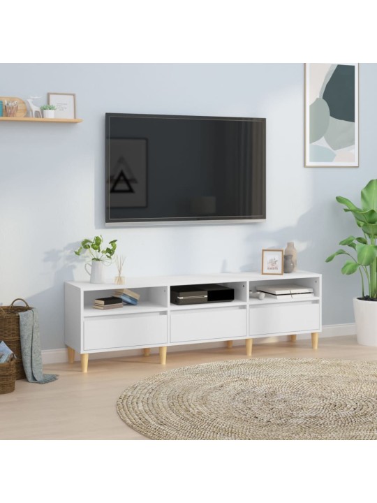 TV skříňka bílá 150 x 30 x 44,5 cm kompozitní dřevo