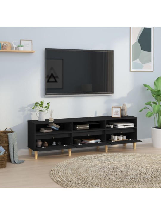 TV skříňka černá 150 x 30 x 44,5 cm kompozitní dřevo