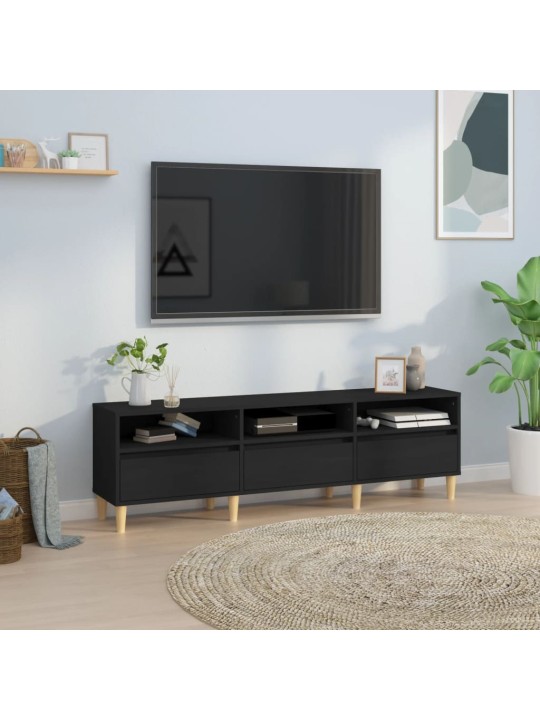 TV skříňka černá 150 x 30 x 44,5 cm kompozitní dřevo