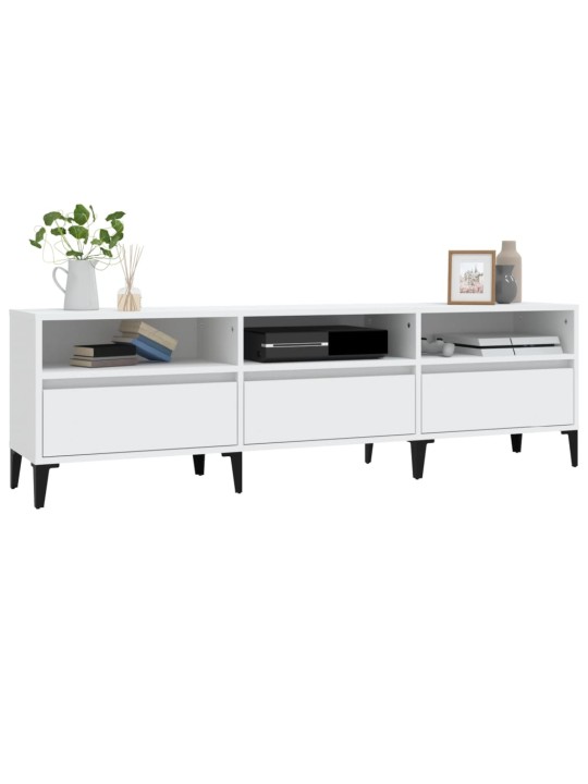 TV skříňka bílá 150 x 30 x 44,5 cm kompozitní dřevo
