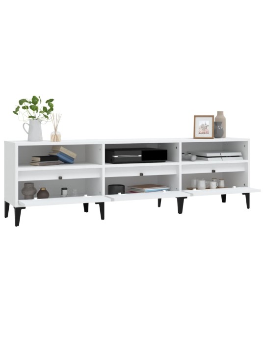 TV skříňka bílá 150 x 30 x 44,5 cm kompozitní dřevo