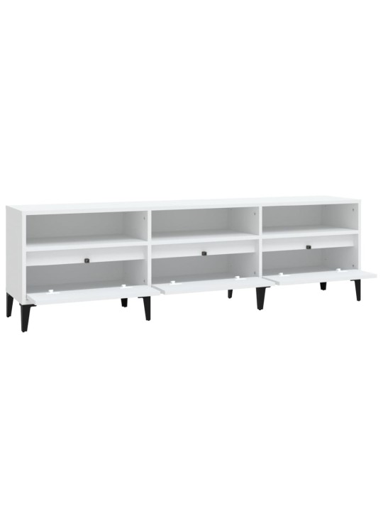 TV skříňka bílá 150 x 30 x 44,5 cm kompozitní dřevo