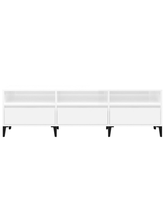 TV skříňka bílá vysoký lesk 150 x 30 x 44,5 cm kompozitní dřevo