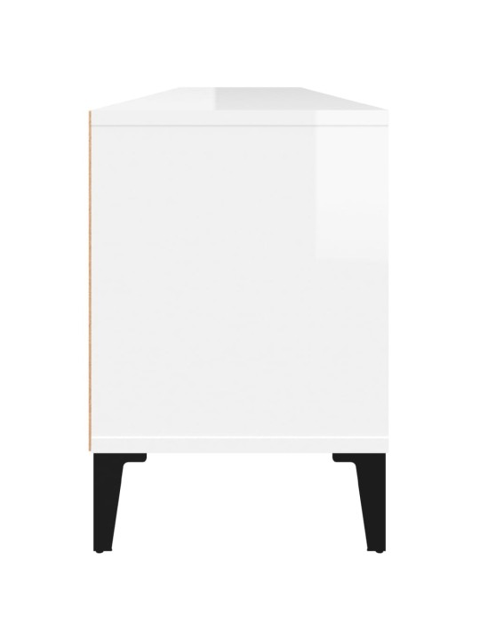 TV skříňka bílá vysoký lesk 150 x 30 x 44,5 cm kompozitní dřevo