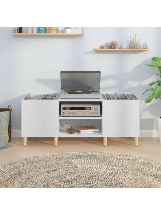 Skříňka na LP desky bílá 121 x 38 x 48 cm kompozitní dřevo