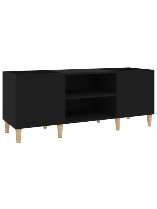 Skříňka na LP desky černá 121 x 38 x 48 cm kompozitní dřevo