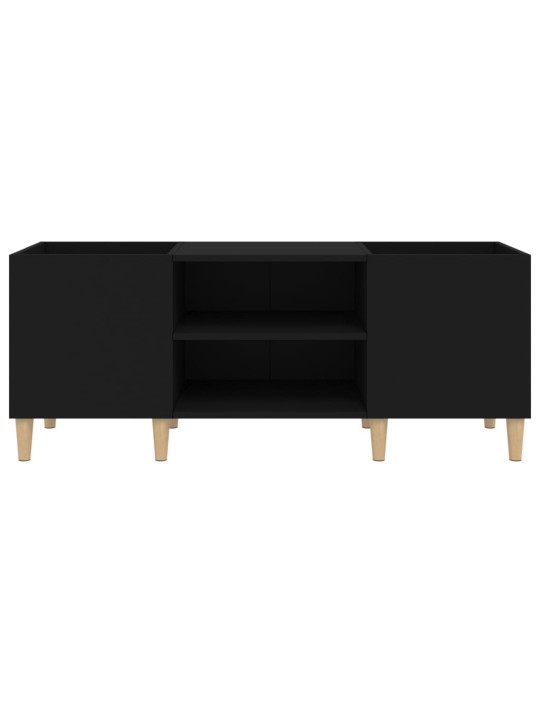 Skříňka na LP desky černá 121 x 38 x 48 cm kompozitní dřevo
