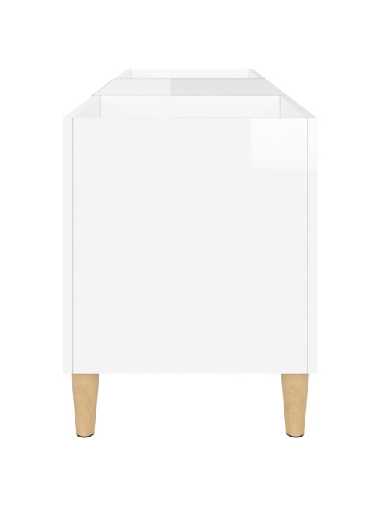 Skříňka na LP desky lesklá bílá 121x38x48 cm kompozitní dřevo