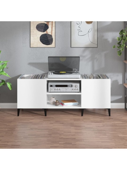 Skříňka na LP desky bílá 121 x 38 x 48 cm kompozitní dřevo