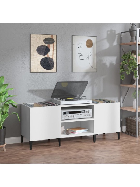 Skříňka na LP desky bílá 121 x 38 x 48 cm kompozitní dřevo