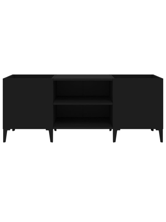 Skříňka na LP desky černá 121 x 38 x 48 cm kompozitní dřevo
