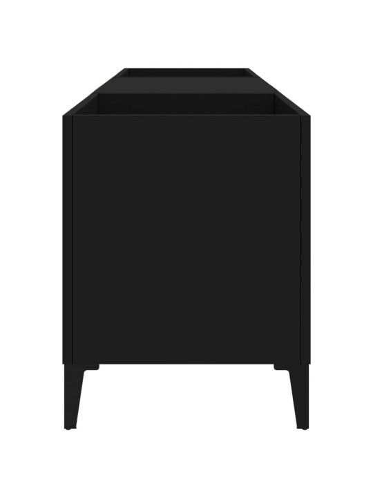Skříňka na LP desky černá 121 x 38 x 48 cm kompozitní dřevo