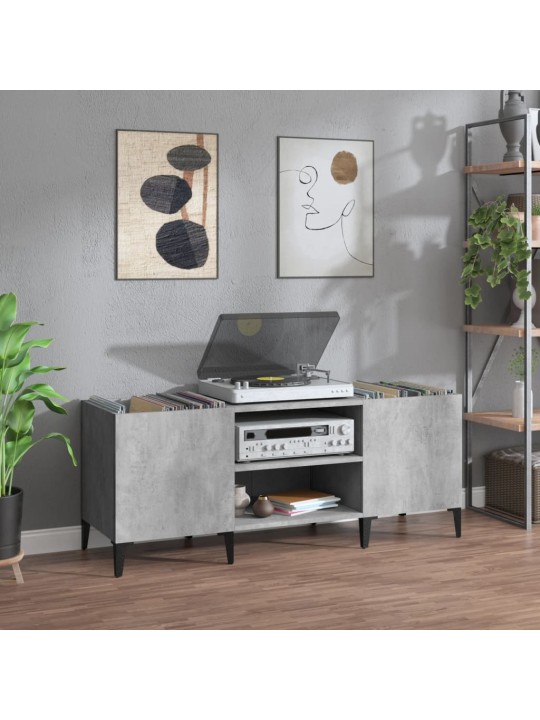 Skříňka na LP desky betonově šedá 121x38x48 cm kompozitní dřevo