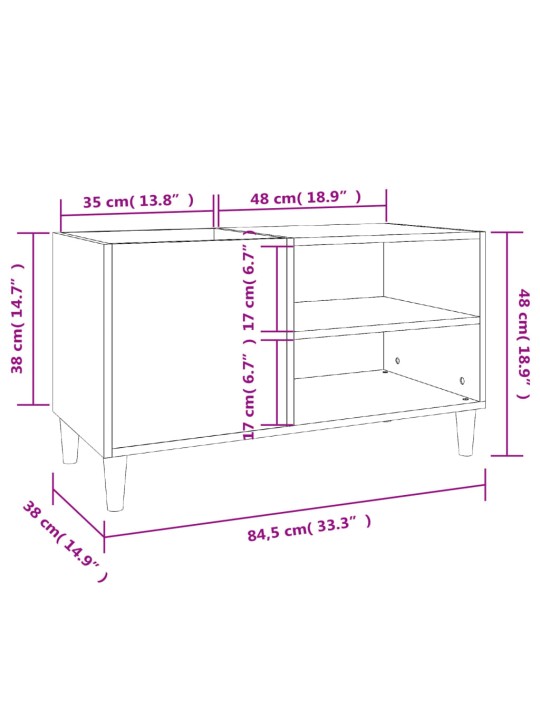 Skříňka na LP desky dub sonoma 84,5x38x48 cm kompozitní dřevo