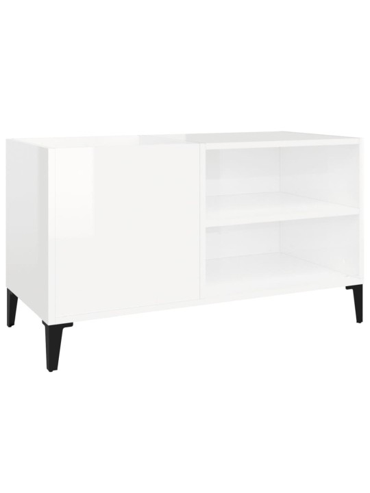 Skříňka na LP desky lesklá bílá 84,5x38x48 cm kompozitní dřevo