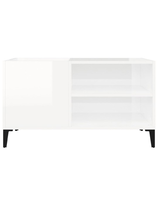 Skříňka na LP desky lesklá bílá 84,5x38x48 cm kompozitní dřevo