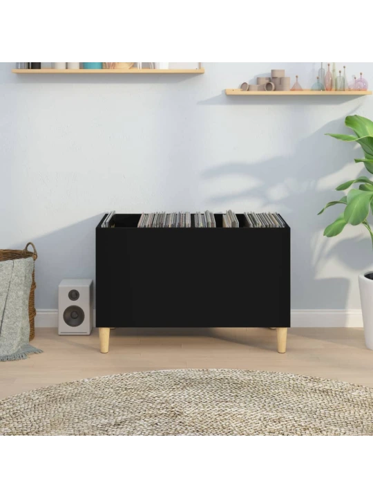 Skříňka na LP desky černá 74,5 x 38 x 48 cm kompozitní dřevo