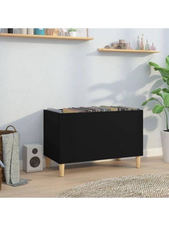 Skříňka na LP desky černá 74,5 x 38 x 48 cm kompozitní dřevo